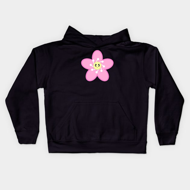 Cute Cherry Blossom Sakura Flower in Black Kids Hoodie by Kelly Gigi